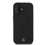 Apple iPhone 16 Plus Kılıf Mercedes Benz M-safe Şarj Özellikli Yumuşak Deri Orjinal Lisanslı Kapak