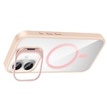 Apple iPhone 16 Plus Kılıf Standlı ve Kamera Lens Hediyeli M-Safe Şarj Özellikli Zore Etro Kapak