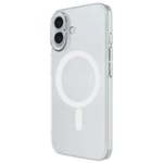 Apple iPhone 16 Plus Kılıf Zore M-safe Şarj Özellikli Şeffaf Tek Kamera Çerçeveli Porto Kapak