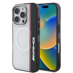 Apple iPhone 16 Pro Kılıf AMG Orjinal Lisanslı M-safe Şarj Özellikli IML Baskı Logolu Çift Katmanlı Bow Lines Kapak