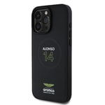 Apple iPhone 16 Pro Kılıf Aston Martin Orjinal Lisanslı M-safe Şarj Özellikli PU Deri Alonso 14 Baskılı Kapak