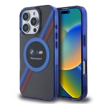 Apple iPhone 16 Pro Kılıf BMW Orjinal Lisanslı M-safe Şarj Özellikli M Logolu Üç Renk Çizgili Motorsport Circle Kapak
