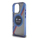 Apple iPhone 16 Pro Kılıf BMW Orjinal Lisanslı M-safe Şarj Özellikli M Logolu Üç Renk Çizgili Motorsport Circle Kapak