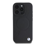 Apple iPhone 16 Pro Kılıf BMW Orjinal Lisanslı M-safe Şarj Özellikli Metal Logolu Yarım Dokulu Circle Deri Kapak