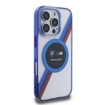 Apple iPhone 16 Pro Kılıf BMW Orjinal Lisanslı M-safe Şarj Özellikli M Logolu Üç Renk Çizgili Motorsport Circle Kapak