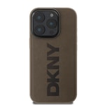 Apple iPhone 16 Pro Kılıf DKNY Orjinal Lisanslı M-safe Şarj Özellikli PU Deri Plain Kapak