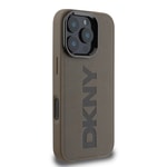 Apple iPhone 16 Pro Kılıf DKNY Orjinal Lisanslı M-safe Şarj Özellikli PU Deri Plain Kapak