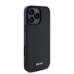 Apple iPhone 16 Pro Kılıf DKNY Orjinal Lisanslı M-safe Şarj Özellikli Metal Logolu PU Deri Grained Kapak