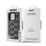 Apple iPhone 16 Pro Kılıf DKNY Orjinal Lisanslı M-safe Şarj Özellikli 3D Yazılı Grid Pattern Kapak
