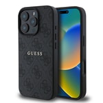Apple iPhone 16 Pro Kılıf Guess Orjinal Lisanslı M-safe Şarj Özellikli 4G Desenli Yazı Logolu Kapak