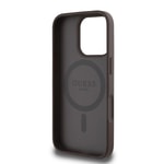 Apple iPhone 16 Pro Kılıf Guess Orjinal Lisanslı M-safe Şarj Özellikli Yazı Logolu Circle Classic Kapak