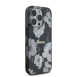 Apple iPhone 16 Pro Kılıf Guess Orjinal Lisanslı M-safe Şarj Özellikli Flower Tone On Tone Ring Kapak