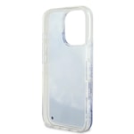 Apple iPhone 16 Pro Kılıf Guess Orjinal Lisanslı M-safe Şarj Özellikli Sıvılı Simli Çiçek Desenli Kapak