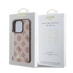 Apple iPhone 16 Pro Kılıf Guess Orjinal Lisanslı M-safe Şarj Özellikli Yazı Logolu Peony Kapak