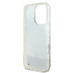 Apple iPhone 16 Pro Kılıf Guess Orjinal Lisanslı M-safe Şarj Özellikli Sıvılı Simli Çiçek Desenli Kapak