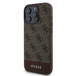 Apple iPhone 16 Pro Kılıf Guess Orjinal Lisanslı PU Deri Şerit Logo Dizaynlı Kapak