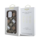 Apple iPhone 16 Pro Kılıf Guess Orjinal Lisanslı M-safe Şarj Özellikli 4G Desenli Yazı Logolu Peony Kapak