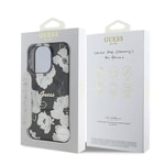 Apple iPhone 16 Pro Kılıf Guess Orjinal Lisanslı M-safe Şarj Özellikli Flower Tone On Tone Ring Kapak