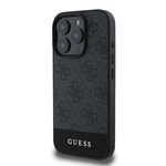 Apple iPhone 16 Pro Kılıf Guess Orjinal Lisanslı PU Deri Şerit Logo Dizaynlı Kapak