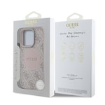 Apple iPhone 16 Pro Kılıf Guess Orjinal Lisanslı M-safe Şarj Özellikli Yazı Logolu Circle Classic Kapak