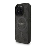 Apple iPhone 16 Pro Kılıf Guess Orjinal Lisanslı M-safe Şarj Özellikli PU Deri Bilek Askı İpli Yazı Logolu Kapak