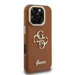 Apple iPhone 16 Pro Kılıf Guess Orjinal Lisanslı Grained Yazı Logolu Kamera Standlı Kapak