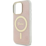 Apple iPhone 16 Pro Kılıf Guess Orjinal Lisanslı M-safe Şarj Özellikli Yazı Logolu 4G Desenli Kapak