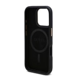 Apple iPhone 16 Pro Kılıf Guess Orjinal Lisanslı M-safe Şarj Özellikli 4G Desenli PU Metal Plaka Klasik Logolu Kapak