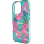Apple iPhone 16 Pro Kılıf Guess Orjinal Lisanslı M-safe Şarj Özellikli Flower Tone On Tone Ring Kapak