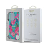 Apple iPhone 16 Pro Kılıf Guess Orjinal Lisanslı M-safe Şarj Özellikli Flower Tone On Tone Ring Kapak