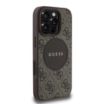 Apple iPhone 16 Pro Kılıf Guess Orjinal Lisanslı M-safe Şarj Özellikli Yazı Logolu Circle Classic Kapak