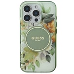 Apple iPhone 16 Pro Kılıf Guess Orjinal Lisanslı M-safe Şarj Özellikli Flower Tonal Circle Kapak