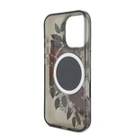 Apple iPhone 16 Pro Kılıf Guess Orjinal Lisanslı M-safe Şarj Özellikli IML Baskılı Çiçek İnci Bileklikli Kapak