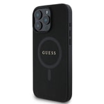 Apple iPhone 16 Pro Kılıf Guess Orjinal Lisanslı M-safe Şarj Özellikli Yazı Logolu Saffiano Classic Kapak