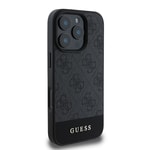 Apple iPhone 16 Pro Kılıf Guess Orjinal Lisanslı PU Deri Şerit Logo Dizaynlı Kapak