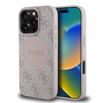 Apple iPhone 16 Pro Kılıf Guess Orjinal Lisanslı M-safe Şarj Özellikli Yazı Logolu Circle Classic Kapak