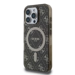 Apple iPhone 16 Pro Kılıf Guess Orjinal Lisanslı M-safe Şarj Özellikli IML Baskılı Klasik Logolu 4G Desenli Kapak