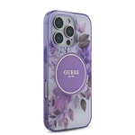 Apple iPhone 16 Pro Kılıf Guess Orjinal Lisanslı M-safe Şarj Özellikli Flower Tonal Circle Kapak