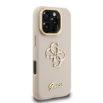 Apple iPhone 16 Pro Kılıf Guess Orjinal Lisanslı Grained Yazı Logolu Kamera Standlı Kapak