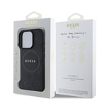 Apple iPhone 16 Pro Kılıf Guess Orjinal Lisanslı M-safe Şarj Özellikli Yazı Logolu Saffiano Peony Kapak
