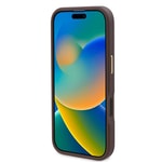 Apple iPhone 16 Pro Kılıf Guess Orjinal Lisanslı M-safe Şarj Özellikli 4G Desenli PU Metal Plaka Klasik Logolu Kapak