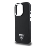 Apple iPhone 16 Pro Kılıf Guess Orjinal Lisanslı M-safe Şarj Özellikli Grained Triangle Kapak