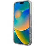 Apple iPhone 16 Pro Kılıf Guess Orjinal Lisanslı M-safe Şarj Özellikli Yazı Logolu 4G Desenli Kapak