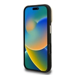 Apple iPhone 16 Pro Kılıf Guess Orjinal Lisanslı M-safe Şarj Özellikli Sıcak Baskılı Yazı Logolu Kamera Standlı PU Deri Peony Kapak