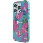 Apple iPhone 16 Pro Kılıf Guess Orjinal Lisanslı M-safe Şarj Özellikli Flower Tone On Tone Ring Kapak