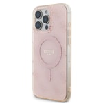 Apple iPhone 16 Pro Kılıf Guess Orjinal Lisanslı M-safe Şarj Özellikli IML Baskılı Klasik Logolu 4G Desenli Kapak