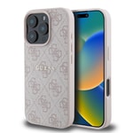 Apple iPhone 16 Pro Kılıf Guess Orjinal Lisanslı M-safe Şarj Özellikli PU Deri Bilek Askı İpli Yazı Logolu Kapak