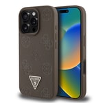 Apple iPhone 16 Pro Kılıf Guess Orjinal Lisanslı M-safe Şarj Özellikli Sıcak Baskılı Üçgen Logolu PU Deri Peony Kapak
