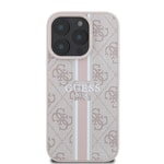 Apple iPhone 16 Pro Kılıf Guess Orjinal Lisanslı M-safe Şarj Özellikli 4G Şerit Tasarımlı Printed Kapak