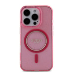 Apple iPhone 16 Pro Kılıf Guess Orjinal Lisanslı M-safe Şarj Özellikli Simli Silikon İnci Bileklikli Kapak